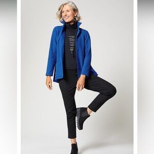 🧥FH Clothing Co blue Ponte Sweater one size 100 cotton 0214 #12